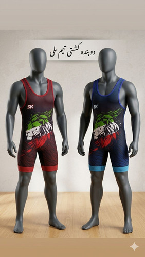 دوبنده کشتی مدل المپیک پارچه اعلا WRESTLING
