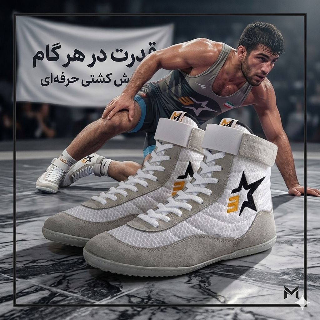 کفش کشتی مردانه مدرن مدل سه ستاره اقساطی 